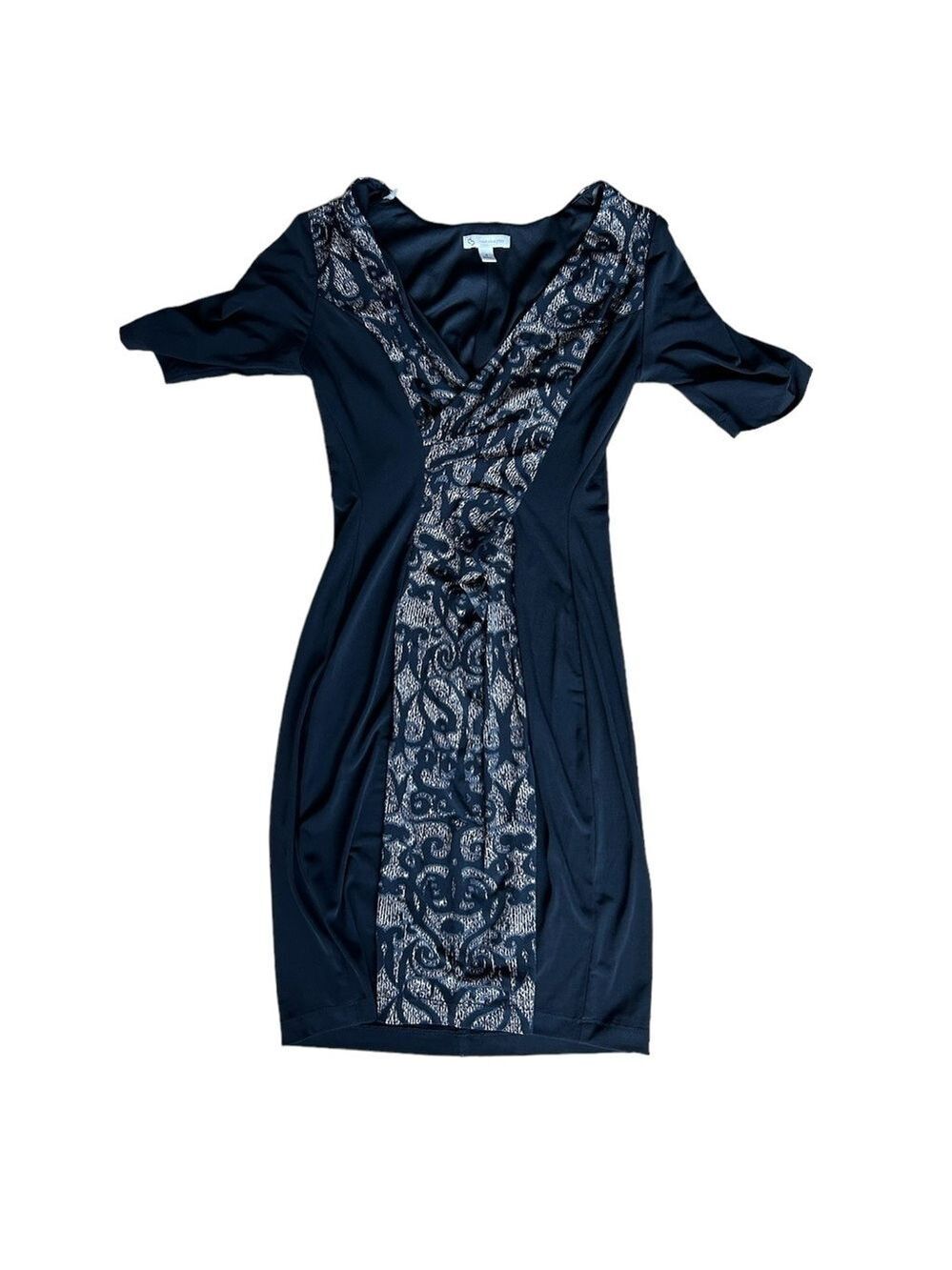 David Brooks Black Geometric Panel Dress Size 4